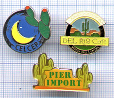 Lot vintage de Pin's CACTUS / DEL Rio Café Mexican Grill CELCEP LUNE PIER IMPORT