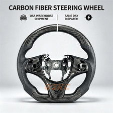 Carbon Fiber Black Leather Steering Wheel For Acura Tlx 2015 2016 2017 2018-2020