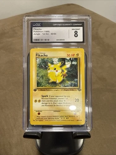 1st EDITION 1999 Pokemon Jungle #60 Pikachu CGC 8