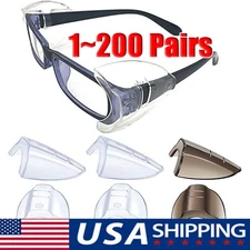 1~200 Pairs Side Shields For Eye Glasses Slip On Safety Glasses Shield Universal