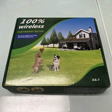 Wireless Dog Fence Electric Pet Containment System 100% WireFree AS-7 NOB