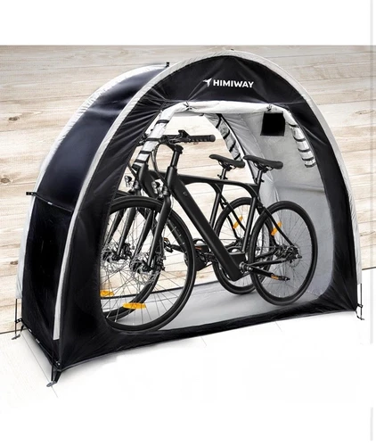 Himiway Bike Storage Shed Tent with Double Doors for 2 Bikes PU4000 Silver