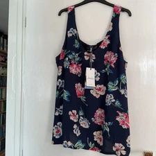 JOULES Top 20 Blue Womens Vest Sleeveless Top Floral Kyra 