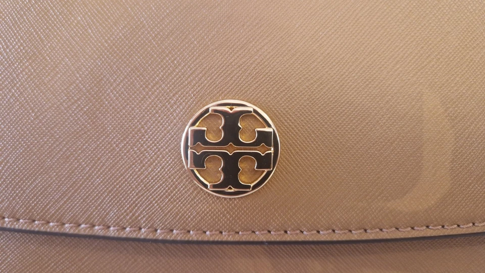 Tory Burch Brown Leather Small Shoulder Bag Gold Chain Strap Logo Magnetic - Image 1 of 4
