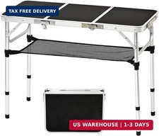 YihuiKo 3 ft Folding Table, Camping Table with Storage Net, Lightweight Portable