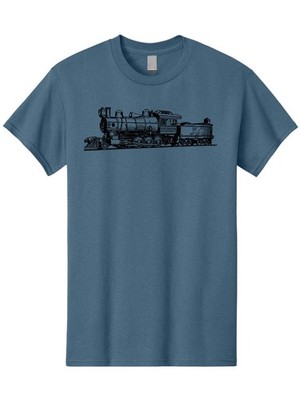 Vintage-Train Mens Graphic Tee, 100% Cotton, Casual Summer Wear