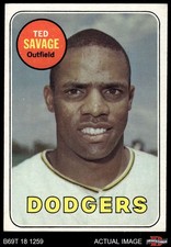 1969 Topps #471 Ted Savage Yellow Name Dodgers COMMON VARIATION 5 - EX