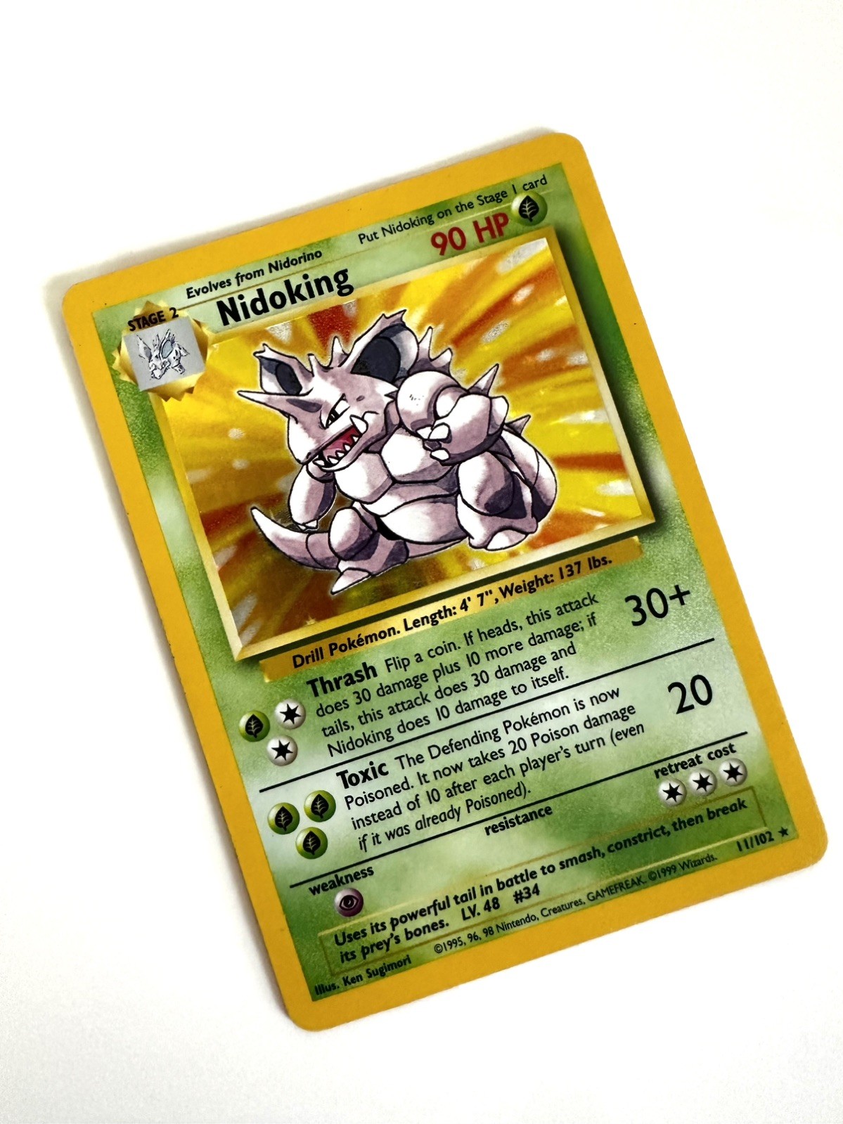 1999 Pokémon Base Set Nidoking #11/102 Holo Rare – Near Mint, Ungraded