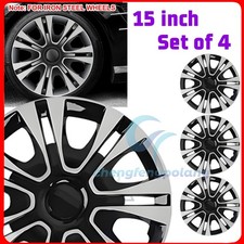 15 Set Of 4 Wheel Covers Snap On Hubcaps Full Hub Caps Fit R15 Tire Steel Rim 15 Set Of 4 Wheel Covers Snap On Hubcaps Full Hub Caps Fit R15 Tire Steel Rim