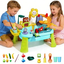 Upgraded Toddler Sand Water Table Toy with Electric Water Pump, Kids Sand Water