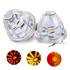 2PCS Yellow Red Dual Color Big Watermelon Marker Lights  Semi Yellow Red