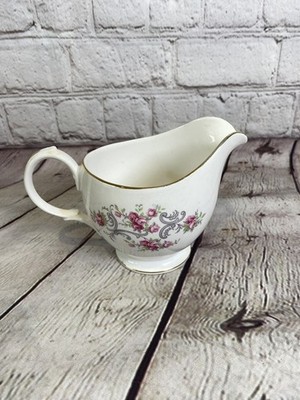 Vintage Royal Osborne Bone China Milchkännchen Milchkännchen Rosa Blumen Made in England