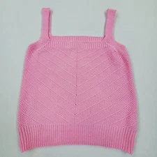 FRNCH Paris Pink Knit Sweater Tank Top Sleeveless Sz Small