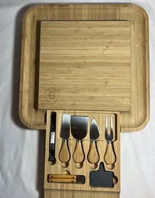 Cheese Board Bambusi Collection Bamboo Charcuterie Board with Cutlery Set