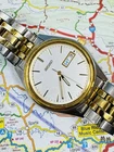 Vintage Seiko Quartz Day Date Watch Two Tone New Battery & Crystal