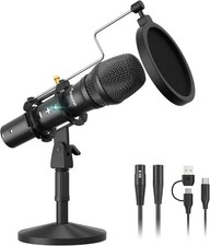 MAONO USB/XLR Podcast Dynamic Studio Mic Kit W/Volume Control Shock Mount HD300