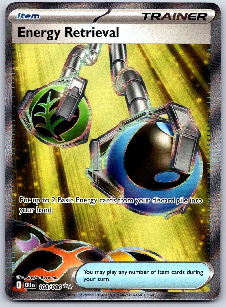 Energy Retrieval Holo Ultra Rare ME04: Chaos Rising 108/086 NM