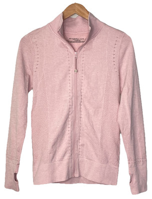 Uniquely Lorna Jane Seamless Zip Up Jacket Petal Pink Mock Neck Size Small