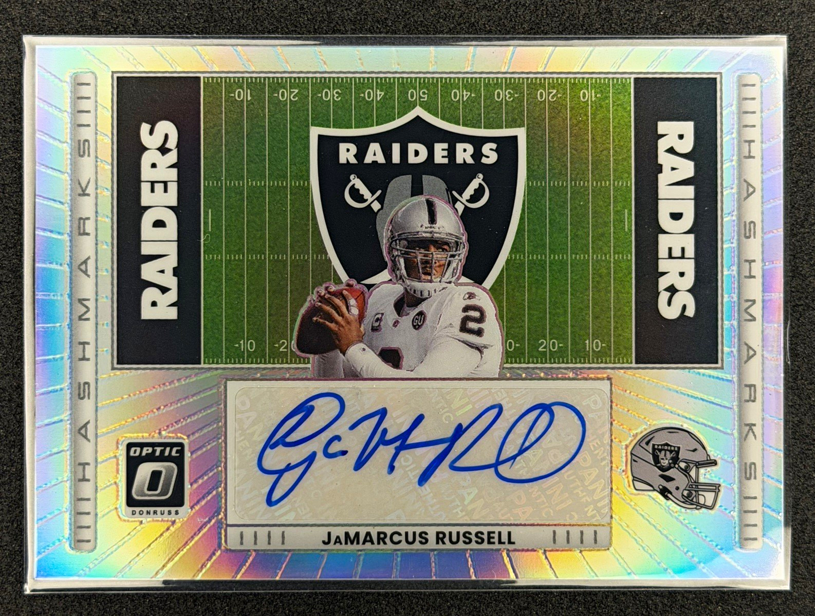 Panini 2025 Donruss Optic JaMarcus Russell Raiders Hash Marks Auto #HM-JR