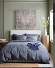 Quince European 100 Linen Duvet Cover Nightfall King Cal King