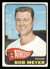 1965 Topps #219 Bob Meyer - Crease on top right hand corner