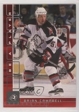 2001-02 ITG Be A Player Memorabilia Ruby 39/200 Brian Campbell #192 1s8