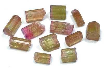 Naturel Top Quality bicolor tourmaline crystal lot from afg