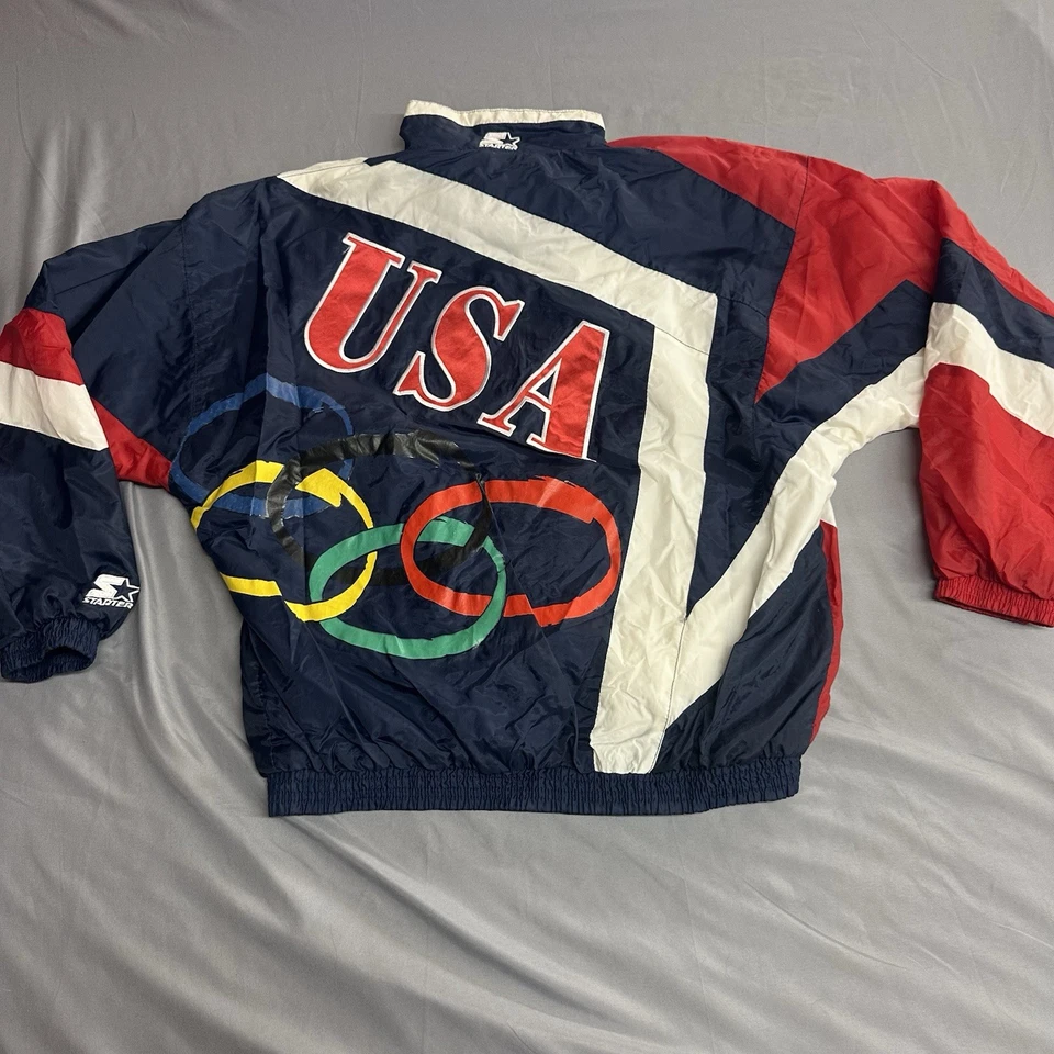 Chaqueta cortavientos mediana vintage Starter USA Olympic Foto 2 de 4