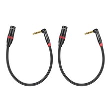 2 Pack 1/4 Inch TRS Right Angle to XLR Male 1 Feet Cable 1 Ft 2 1 2