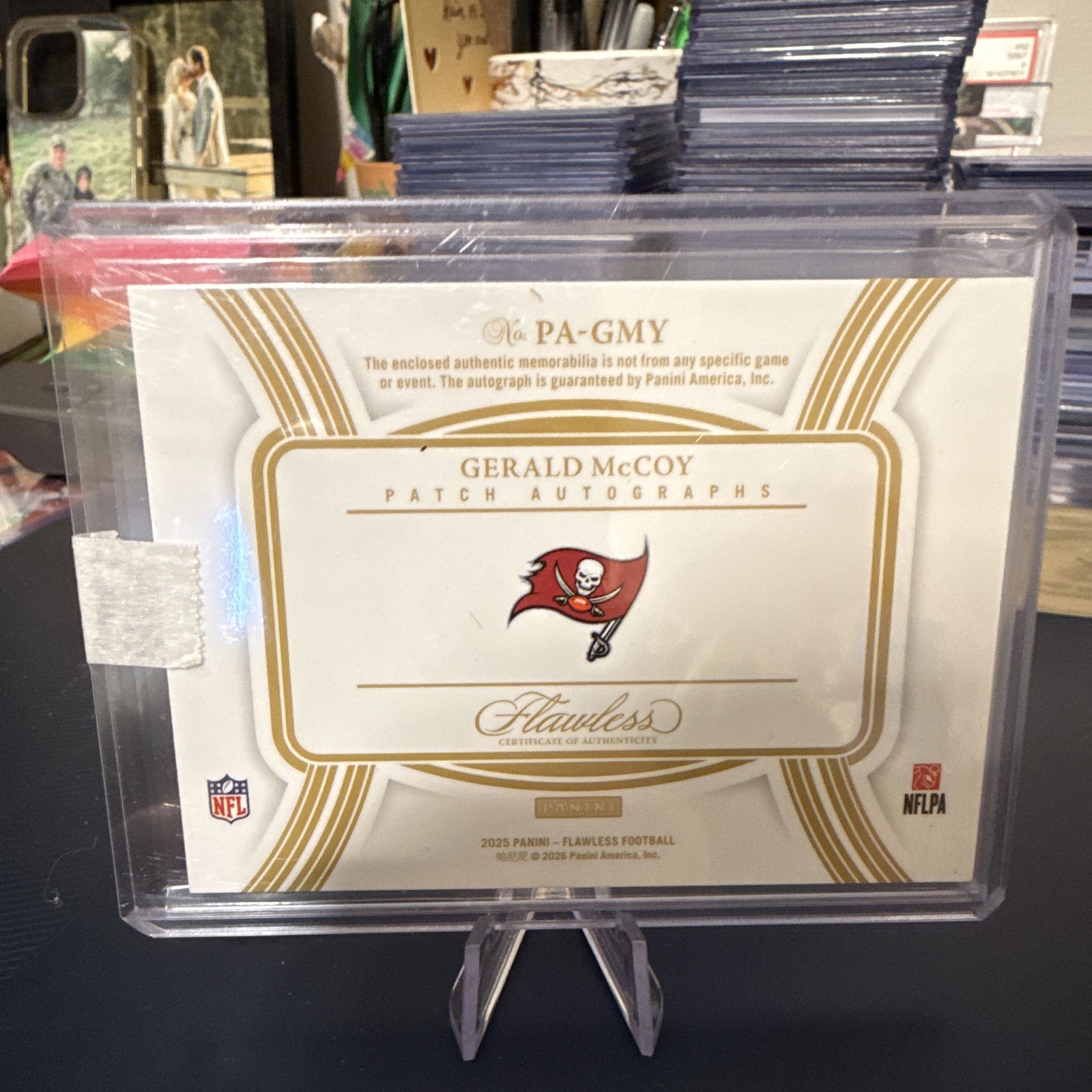 Panini 2025 Flawless Gerald McCoy Buccaneers Patch Auto Ruby #PA-GMY /15 view 3