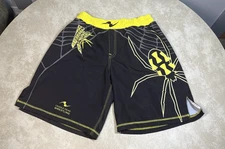 Cradle Gear Dustin Kilgore 96KG Black Yellow Wrestling Shorts Size Medium 1098