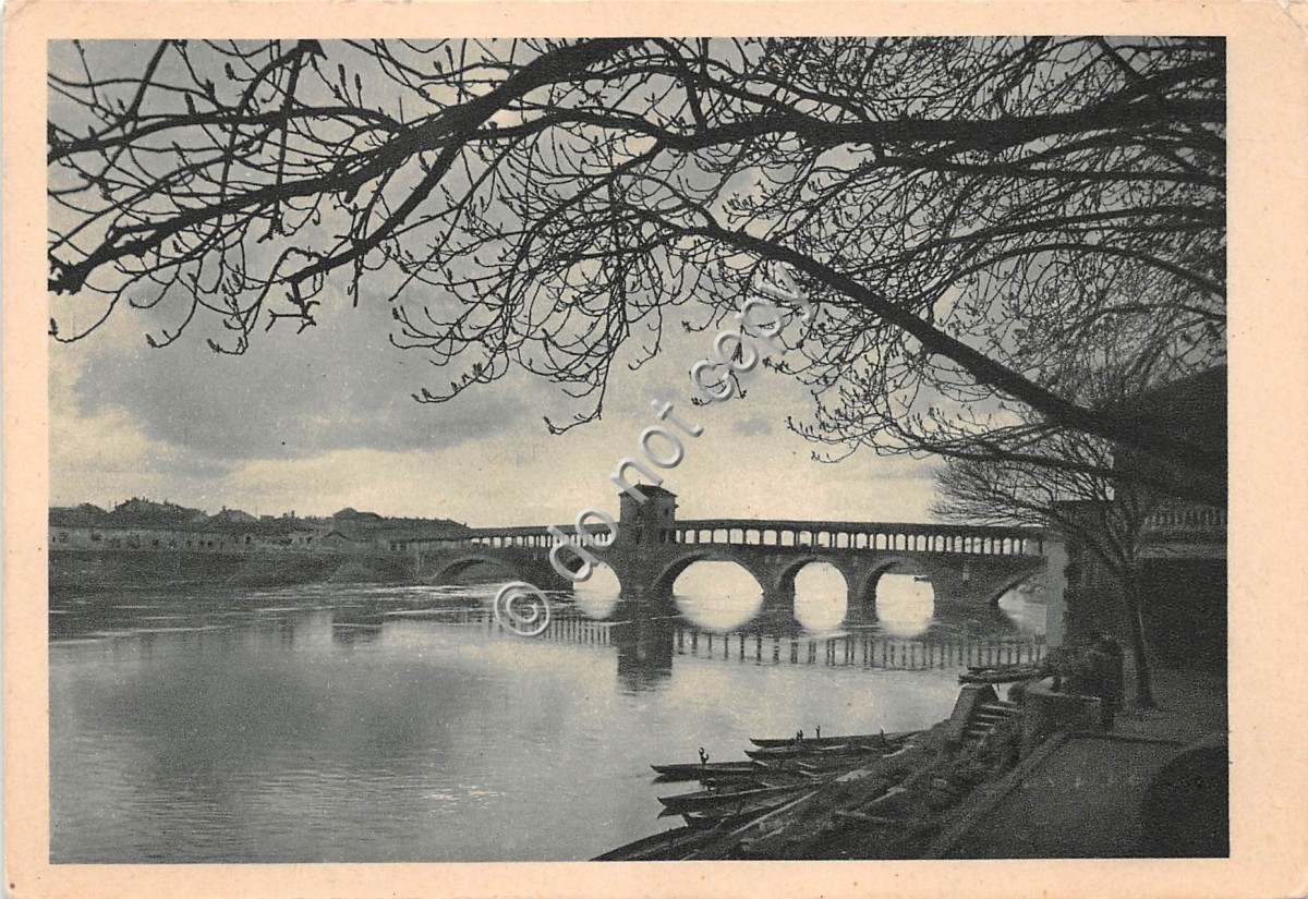 Cartolina - Pavia Fiume Ticino Ponte bombardato nel 1944
