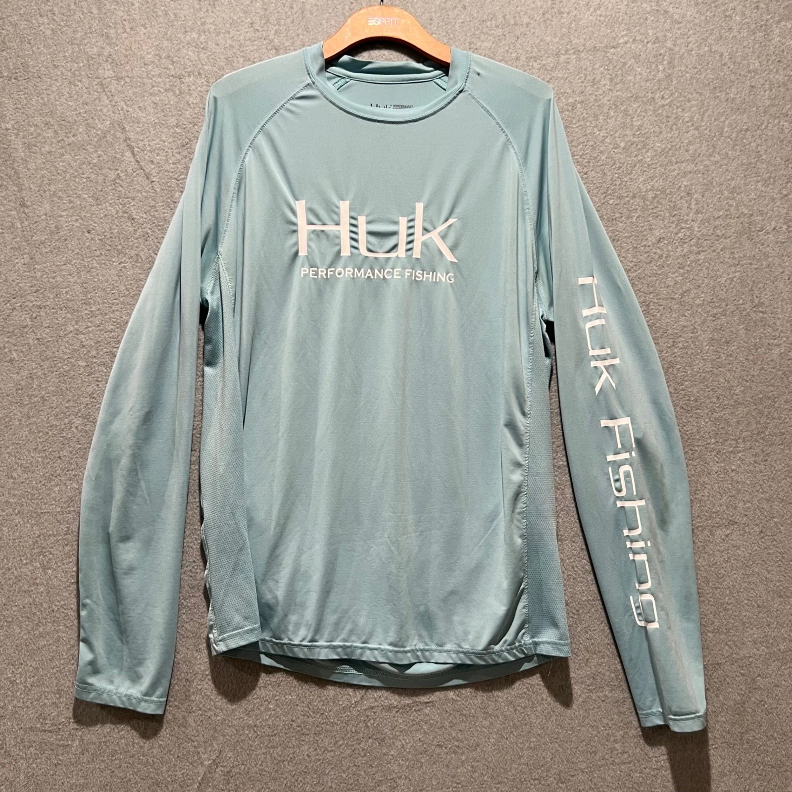 Huk Performance Fishing Shirt Mens Medium Blue Long Sleeve