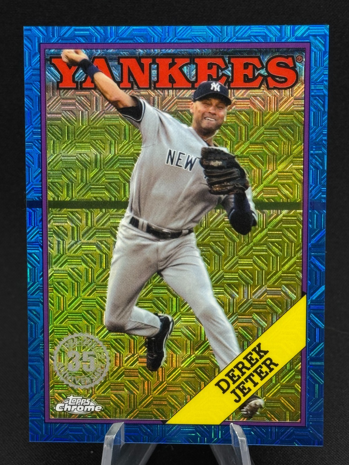 2023 Update 1988 Topps Chrome Silver Pack Mojo Blue Refractor Derek Jeter / 150