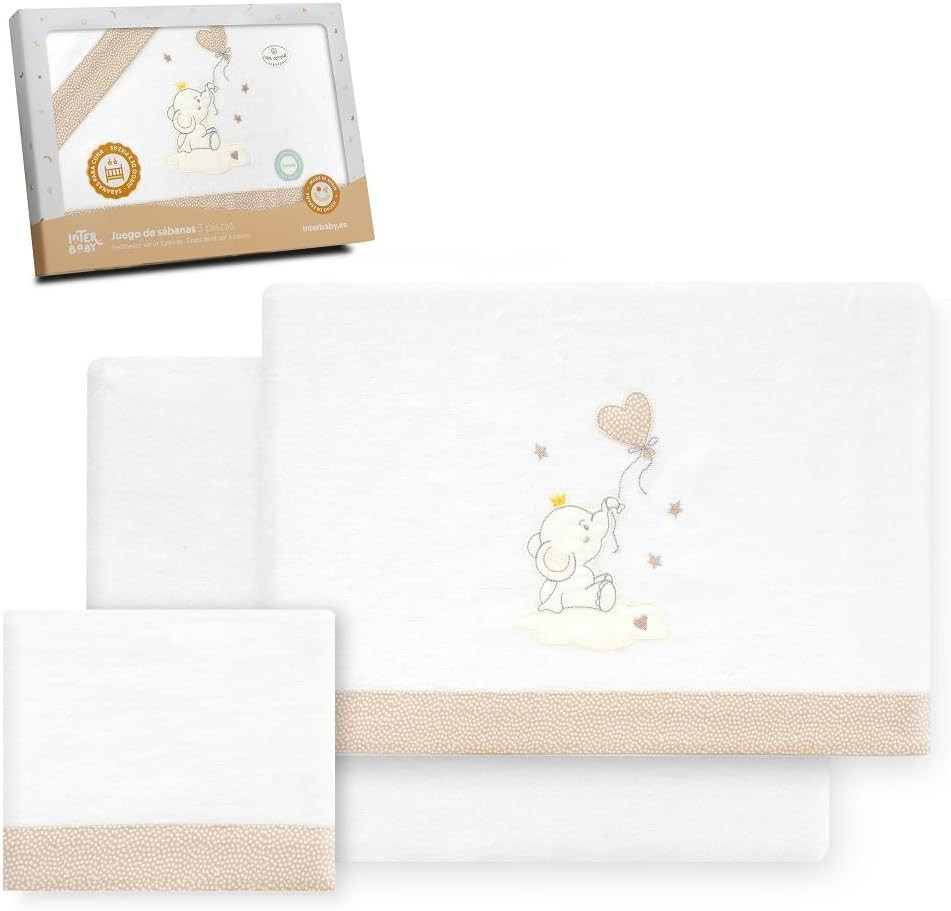 Lenzuola Flanella Lettino 60x120 Cotone | Set 3 Pezzi Invernale per Neonati