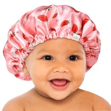 Baby Satin Bonnet Sleep Cap Double Layer Reversible Adjustable Silky 6-36 Month