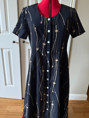 Midi Black casual dress by Rene Margo. L. | eBay