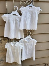 Vtg 50s Infant/ Yr Girls Dresses W/ Embroidery Handmade In Phillipines 4 Total