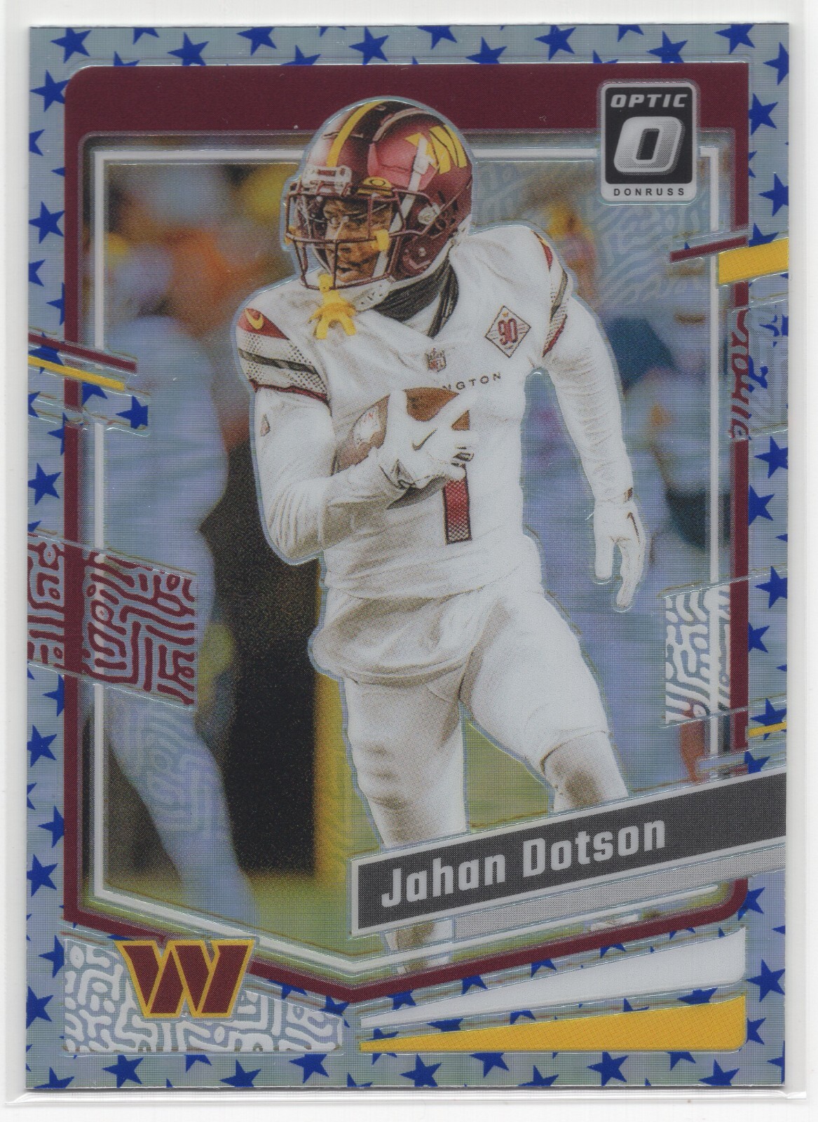 2023 Panini Donruss Optic JAHAN DOTSON #196 Blue Stars Emoji Prizm-Commanders