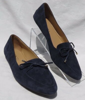 navy blue suede flats