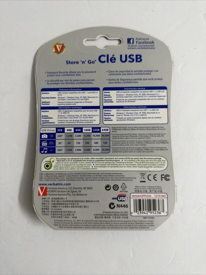 Verbatim 4GB Store 'n' Go USB 2.0 Flash Drive - Red 95236 - brand new in package - Image 2 of 3