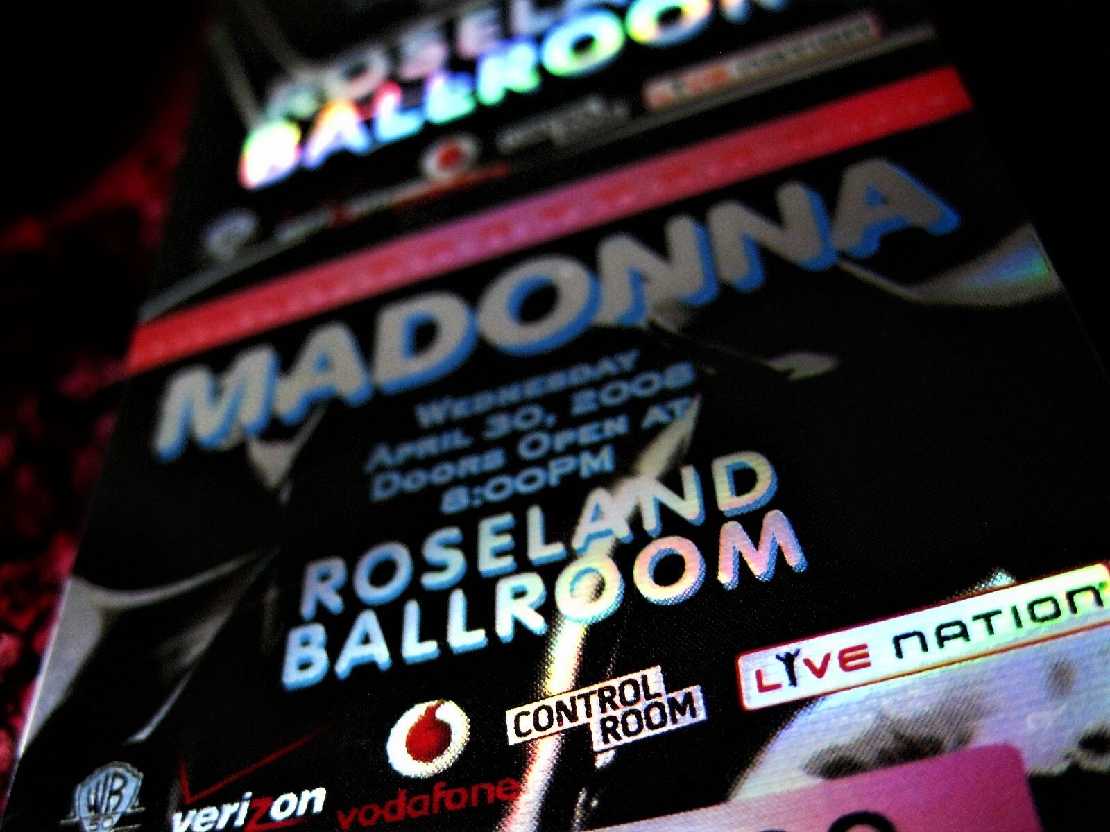 MADONNA 'D ROSELAND BALLROOM Hard Candy PROMO Tour Hologram Tickets WITHDRAWN eBay