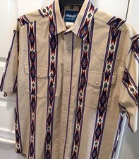 50.   Wrangler Western Shirt Street wear Retro 90  S Pearl Button