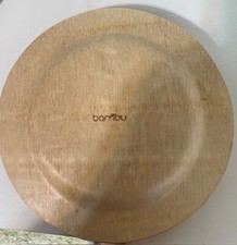 NATURAL BAMBOO 11" Round PLATES Disposable TABLEWARE