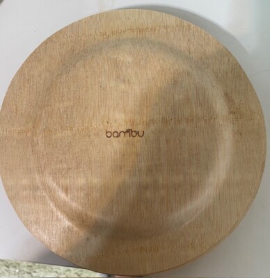 NATURAL BAMBOO 11'' Round PLATES Disposable TABLEWARE