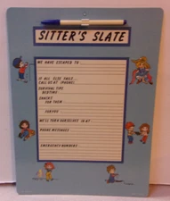 Vtg WRITE-ON WIPE-OFF SITTERS SLATE Baby Sitters Funny Memo Board House of Lloyd