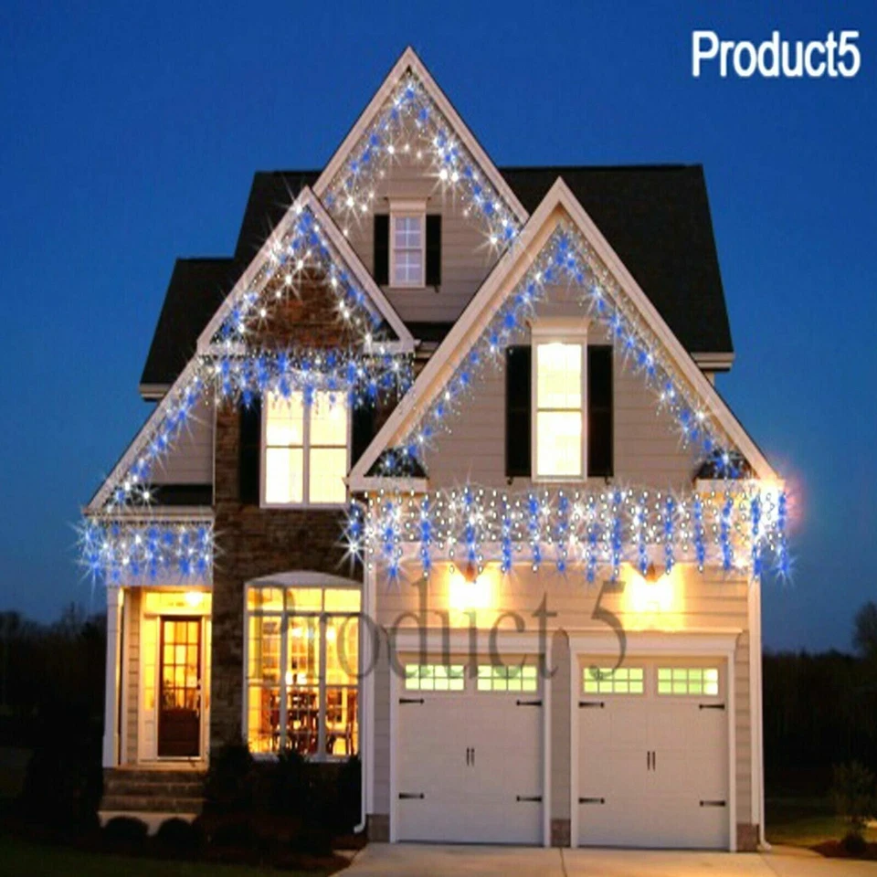 Icicle Lights Snowing Effects Chaser Outdoor Xmas Battery Operated 200 LED - Image 3 of 4