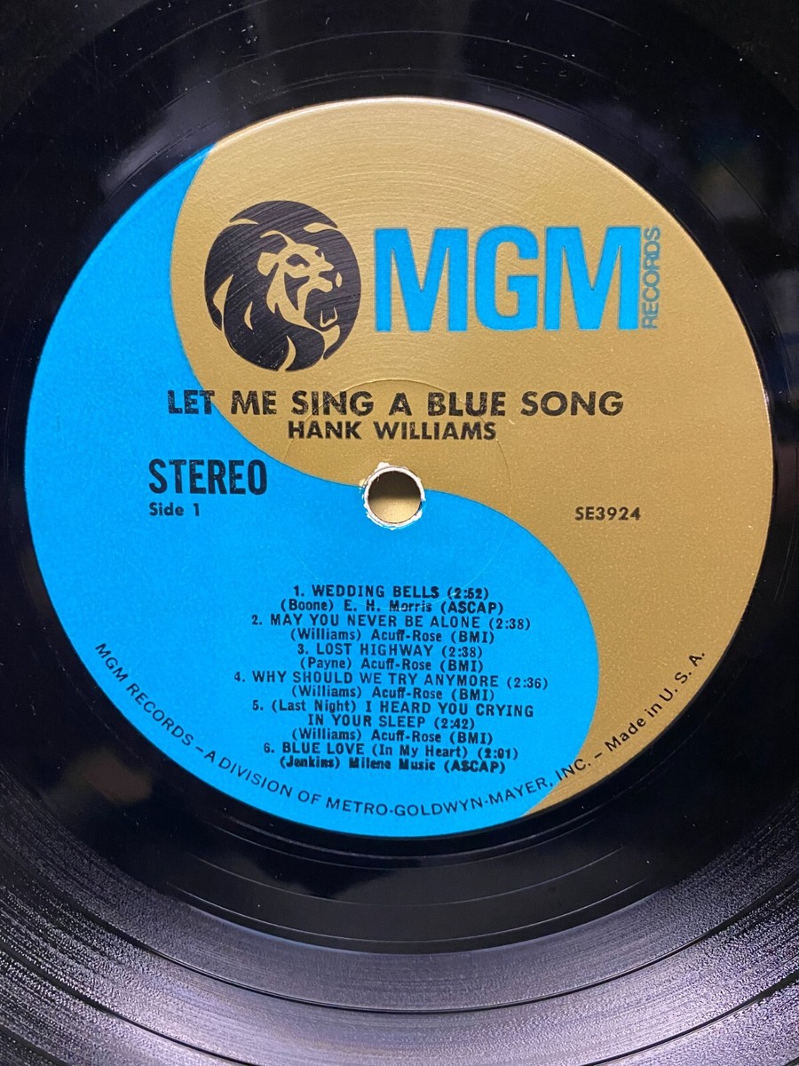 VINTAGE VINYL LP HANK WILLIAMS LET ME SING A BLUE SONG MGM