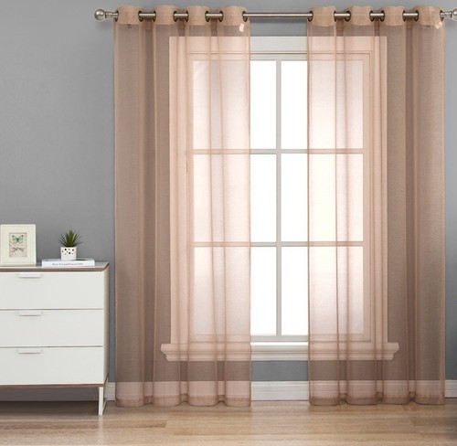 2PC GROMMET SOLID VOILE SHEER PANEL WINDOW CURTAIN TREATMENT DRAPE NEW DECOR - Picture 24 of 28
