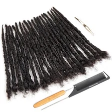 10in Handmade Interlocking Locs 100% Real Human Hair Permanent Loc Extensions